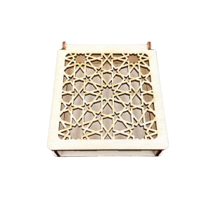 Drewniane Pudełko Ażurowe Szkatułka ze Sklejki Zamykane Decoupage na Prezent