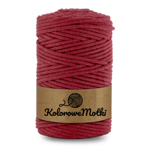 Sznurek bawełniany pleciony 100m 5mm Bordowy