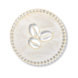 Drewaniana Baza Dno do Kosza ze Sklejki Wzór Kawa Ziarna Coffe 14cm