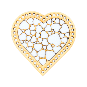 Baza Dno do Koszyka Spód Drewniany Serce Ażurowe 15cm ze Sklejki