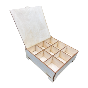 Drewniana Szkatułka Pudełko ze Sklejki Zamykane Decoupage Gift Box