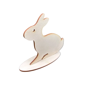 Drewniany Zając na Podstawce ze Sklejki Zając Wielkanocny 10cm 3szt