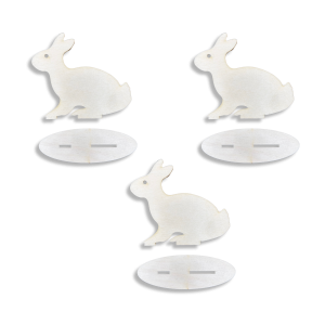 Drewniany Zając na Podstawce ze Sklejki Zając Wielkanocny 10cm 3szt