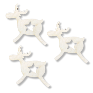 Dekor do Decoupage Drewniany Renifer ze Sklejki 3szt