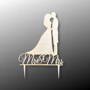 Topper Weselny Młoda Para Na Ślub Drewniany Dekor