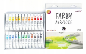 Farby Akrylowe 24 kolory 12ml w Tubce