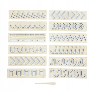 Tablice Grafomotoryczne Szlaczki Metoda Montessori Nauka Pisania 11szt
