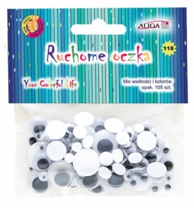 Oczka Samoprzylepne Ruchome Mix 105szt