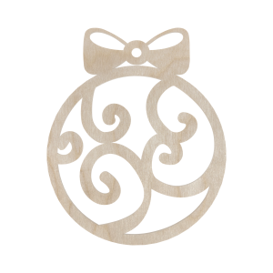 Drewniana Bombka Świąteczna Ażurowa Dekor na Choinkę ze Sklejki Ażur