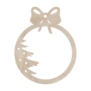 Drewniana Zawieszka Ażurowa Świąteczna Bombka na Choinkę Bożenarodzenie