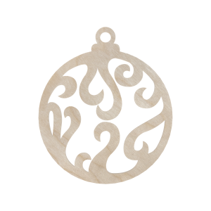 Drewniana Bombka Ażurowa Zawieszka Swiąteczna na Choinkę ze Sklejki Dekor