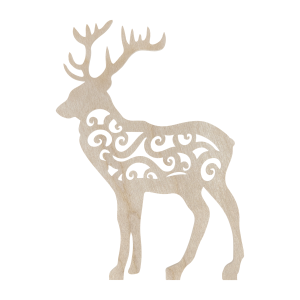Drewniany Jeleń Dekor ze Sklejki Decoupage Zawieszka Ozdoba Święta Renifer