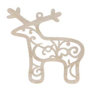 Drewniana Zawieszka Renifer na Choinkę Dekor ze Sklejki Decoupage