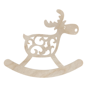 Drewniany Renifer na Biegunach Reniferek Rudolf Decoupage ze Sklejki