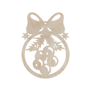 Drewniana Bombka Zawieszka Świąteczna na Chinkę Jemioła Decoupage Dekor