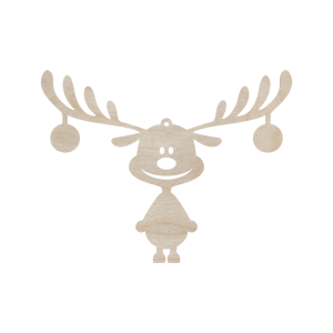 Drewniana Zawieszka Renifer na Choinkę ze Sklejki Dekoupage Dekor