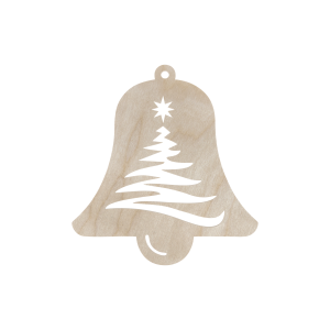 Drewniana Zawieszka Dzwoneczek Choinka ze Sklejki do Decoupage Dekor