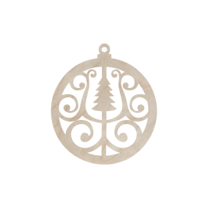 Drewniana Bombka Zawieszka Świąteczna Bomka Decoupage Choinka