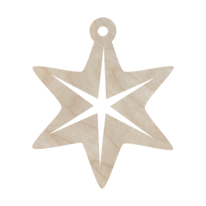 Drewniana Zawieszka Gwiazdka Dekor ze Sklejki Ozdoba Świąteczna Decoupage