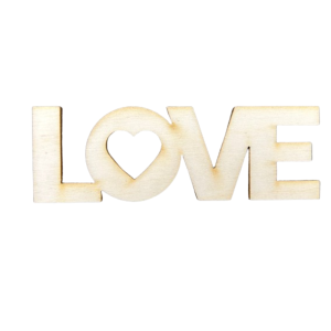 Drewniany napis LOVE sklejka scrapki decoupage