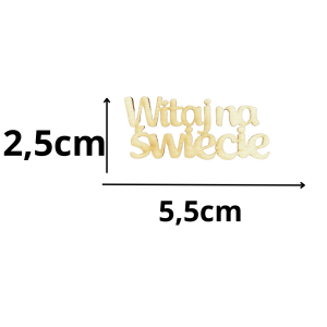 Drewniany napis witaj na świecie scrapki