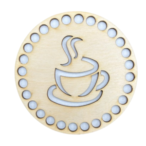 Drewniana podkładka pod kubek kawa dekor baza 1szt