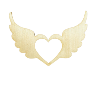 Serce Serduszko Drewniane ze Skrzydełkami Ozdoba Dekor do Decoupage