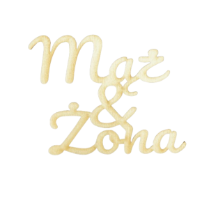 Napis Ślubny Mąż & Żona Dekor Weselny ze Sklejki Decoupage