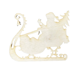 Zawieszka na Choinkę Sanie Mikołaja do Decoupage ze Sklejki
