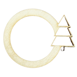 Drewniana Mini Obręcz Drewniana Choinka Dekor