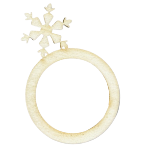 Drewniana Mini Obręcz Śnieżynka Serwetnik