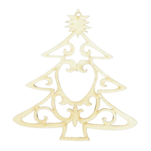 Drewniana Choinka Zawieszka ze Sklejki Dekor do Decoupage Świąteczny