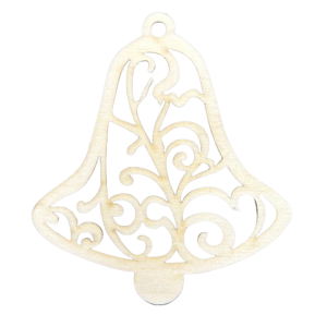Drewniana Zawieszka na Choinkę Dzwonek Dzwoneczek Ażurowy ze sklejki