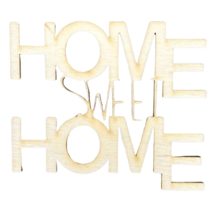 Drewniany napis Home sweet home decoupage ze sklejki dekor ozdoba