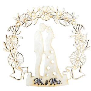 Dekor Drewniany Para Młoda na Ślub Ozdoba Weselna