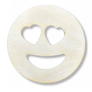 Drewniana Emotka Serce Dekor Podkładka pod Kubek Emotikona Drewniana Koło
