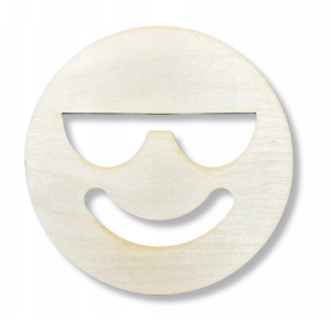 Drewniana Emotka Dekor Emotka Usmiech Drewniana Podstawka Koło