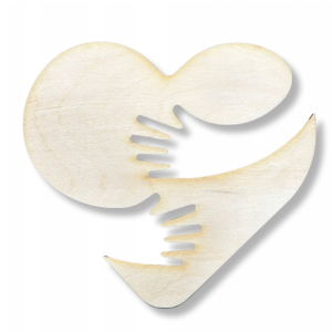 Serduszko Drewniane w Objęciach - Dekoracyjna Ozdoba do Decoupage