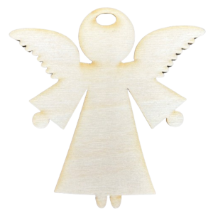 Drewniana Zawieszka Dekor do Decoupage wzór Aniołek na Choinkę