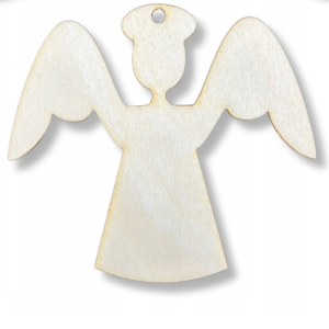 Drewniana Zawieszka Dekor do Decoupage wzór Aniołek na Choinkę
