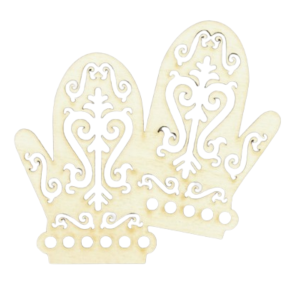 Dekor Drewniana Zawieszka Rękawiczki na Choinkę ze Sklejki