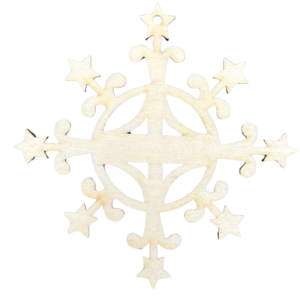 Dekor Drewniana Zawieszka Śnieżynka Płatek Śniegu ze Sklejki