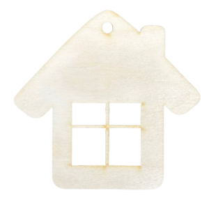 Drewniana Zawieszka Domek Ozdoba Dekor Zawieszka do Decoupage