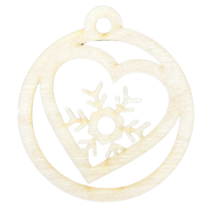 Drewniana Bombka Zawieszka Dekor ze Sklejki Śnieżynka