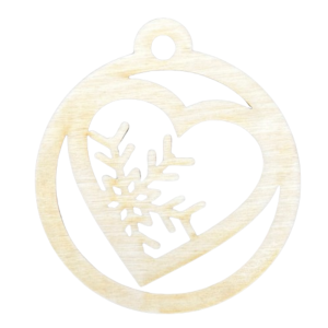 Drewniana Zawieszka na Choinkę Bombka Decoupage Śnieżynka