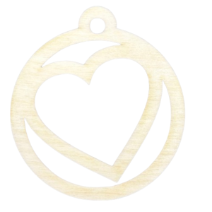 Drewniana Zawieszka na Choinkę Bombka Dekor ze Sklejki wzór Serce