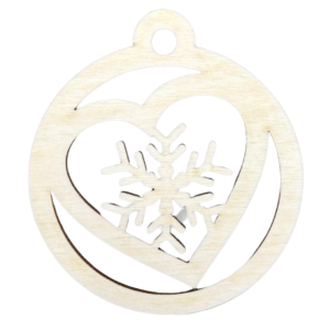 Drewniania Zawieszka Dekor do Decoupage Bombka Śnieżynka ze Sklejki