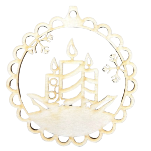 Drewniana Bombka Świąteczna Zawieszka na Choinkę Decoupage