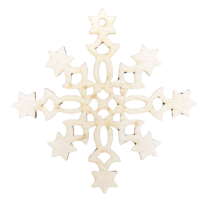 Drewniana Zawieszka na Choinkę Decoupage wzór Śnieżynka Płatek Sniegu