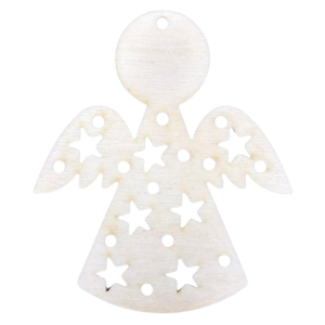 Drewniana Zawieszka na Choinkę Dekor do Decoupage Zawieszka Aniołek